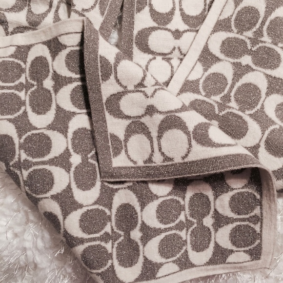 Silver Shimmer & Cream Reversible Coach Scarf - Picture 3 of 3